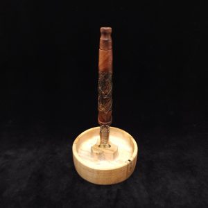 This image portrays V-7 Dynavap XL Stem/Mixed Burl + Matched Mouthpiece by Dovetail Woodwork.