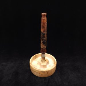 This image portrays V-7 Dynavap XL Stem/Mixed Burl + Matched Mouthpiece by Dovetail Woodwork.