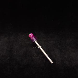 This image portrays Dynavap Spinning Mouthpiece-Metallic Pink/Purple by Dovetail Woodwork.