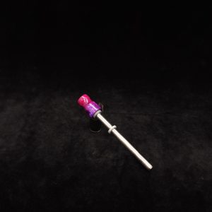 This image portrays Dynavap Spinning Mouthpiece-Metallic Pink/Purple by Dovetail Woodwork.