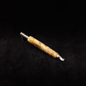 This image portrays Tapered Grip Dynavap Mixed Burl Stem + Ebony Mouthpiece by Dovetail Woodwork.