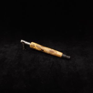 This image portrays Tapered Grip Dynavap Mixed Burl Stem + Ebony Mouthpiece by Dovetail Woodwork.