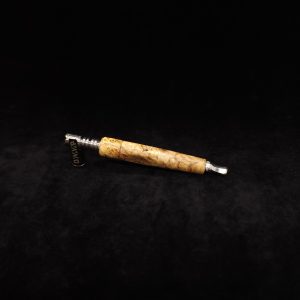 This image portrays Tapered Grip Dynavap Mixed Burl Stem + Ebony Mouthpiece by Dovetail Woodwork.