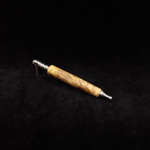 This image portrays Tapered Grip Dynavap Mixed Burl Stem + Ebony Mouthpiece by Dovetail Woodwork.