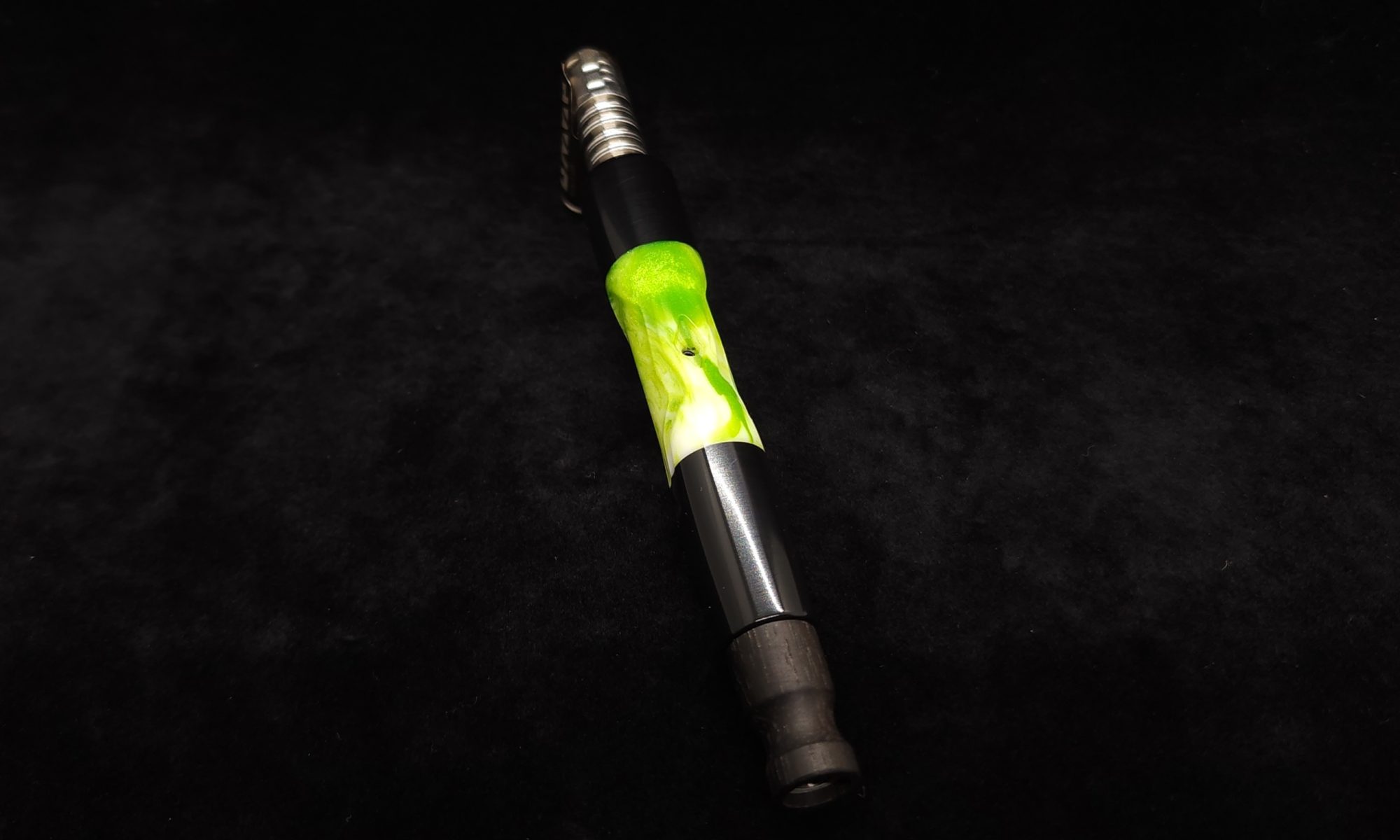 This image portrays Clutch Dynavap XL Luminescent Stem + Ebony Mouthpiece by Dovetail Woodwork.