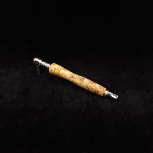 This image portrays Tapered Grip Dynavap Mixed Burl Stem + Ebony Mouthpiece by Dovetail Woodwork.