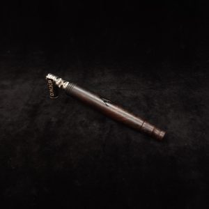 This image portrays Straight Tapered XL Dynavap Cocobolo Burl Stem + Matching Mouthpiece by Dovetail Woodwork.