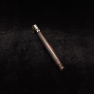 This image portrays Straight Tapered XL Dynavap Cocobolo Burl Stem + Matching Mouthpiece by Dovetail Woodwork.