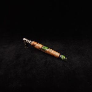 This image portrays Straight Tapered Dynavap XL Burl Hybrid Stem + Matching Mouthpiece by Dovetail Woodwork.