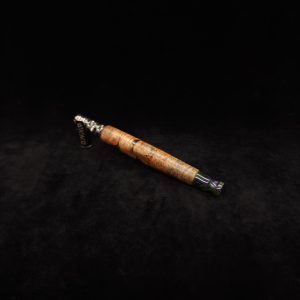 This image portrays Straight Tapered Dynavap XL Burl Hybrid Stem + Matching Mouthpiece by Dovetail Woodwork.