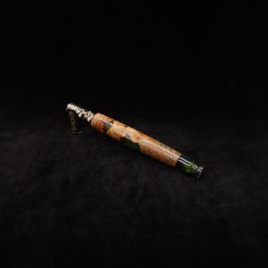 This image portrays Straight Tapered Dynavap XL Burl Hybrid Stem + Matching Mouthpiece by Dovetail Woodwork.