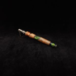 This image portrays Straight Tapered Dynavap XL Burl Hybrid Stem + Matching Mouthpiece by Dovetail Woodwork.