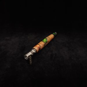 This image portrays Straight Tapered Dynavap XL Burl Hybrid Stem + Matching Mouthpiece by Dovetail Woodwork.