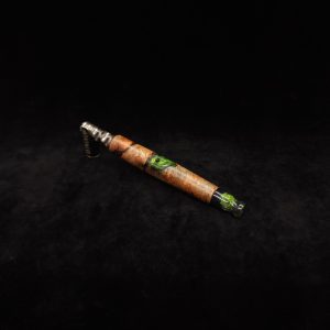 This image portrays Straight Tapered Dynavap XL Burl Hybrid Stem + Matching Mouthpiece by Dovetail Woodwork.