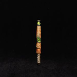 This image portrays Straight Tapered Dynavap XL Burl Hybrid Stem + Matching Mouthpiece by Dovetail Woodwork.