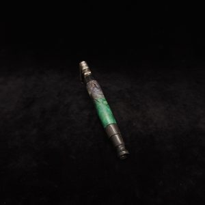 This image portrays Straight Tapered Dynavap XL Burl Hybrid Stem + Matching Mouthpiece by Dovetail Woodwork.