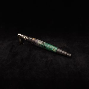 This image portrays Straight Tapered Dynavap XL Burl Hybrid Stem + Matching Mouthpiece by Dovetail Woodwork.