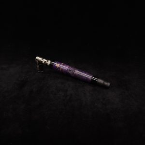 This image portrays Straight-7/Tapered Dynavap XL Burl Hybrid Stem + Ebony Mouthpiece by Dovetail Woodwork.