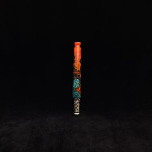 This image portrays Straight Tapered Dynavap XL Burl Hybrid Stem + Matching Mouthpiece by Dovetail Woodwork.