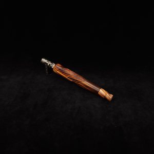 This image portrays Diagonal Slant Dynavap XL Burl Stem + Matching Mouthpiece by Dovetail Woodwork.