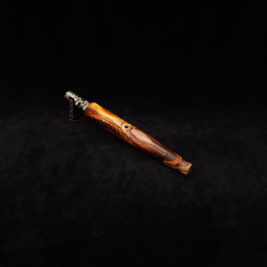 This image portrays Diagonal Slant Dynavap XL Burl Stem + Matching Mouthpiece by Dovetail Woodwork.