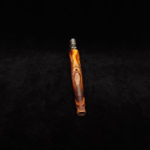 This image portrays Diagonal Slant Dynavap XL Burl Stem + Matching Mouthpiece by Dovetail Woodwork.