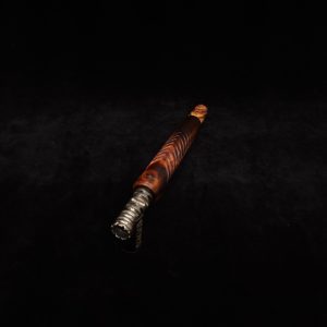 This image portrays Diagonal Slant Dynavap XL Burl Stem + Matching Mouthpiece by Dovetail Woodwork.