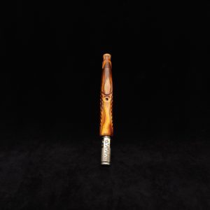 This image portrays Diagonal Slant Dynavap XL Burl Stem + Matching Mouthpiece by Dovetail Woodwork.