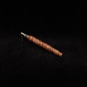 This image portrays Diagonal Slant Dynavap XL Premium Burl Stem + Matching Mouthpiece by Dovetail Woodwork.