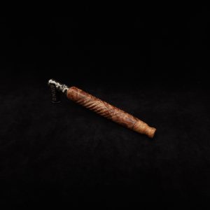 This image portrays Diagonal Slant Dynavap XL Premium Burl Stem + Matching Mouthpiece by Dovetail Woodwork.