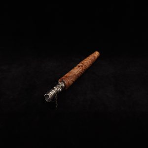 This image portrays Diagonal Slant Dynavap XL Premium Burl Stem + Matching Mouthpiece by Dovetail Woodwork.