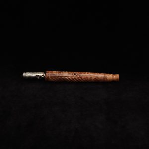 This image portrays Diagonal Slant Dynavap XL Premium Burl Stem + Matching Mouthpiece by Dovetail Woodwork.