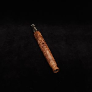 This image portrays Diagonal Slant Dynavap XL Premium Burl Stem + Matching Mouthpiece by Dovetail Woodwork.