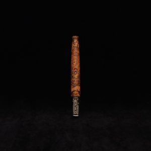 This image portrays Specialty Tapered Dynavap XL Burl Stem + Matching Mouthpiece by Dovetail Woodwork.