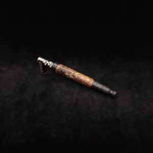 This image portrays Straight Tapered Dynavap XL Burl Hybrid Stem + Matching Mouthpiece by Dovetail Woodwork.