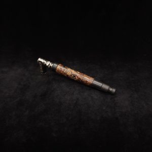 This image portrays Straight Tapered Dynavap XL Burl Hybrid Stem + Matching Mouthpiece by Dovetail Woodwork.