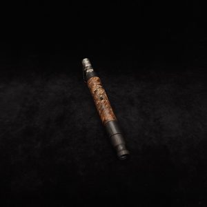 This image portrays Straight Tapered Dynavap XL Burl Hybrid Stem + Matching Mouthpiece by Dovetail Woodwork.