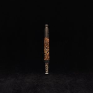 This image portrays Straight Tapered Dynavap XL Burl Hybrid Stem + Matching Mouthpiece by Dovetail Woodwork.