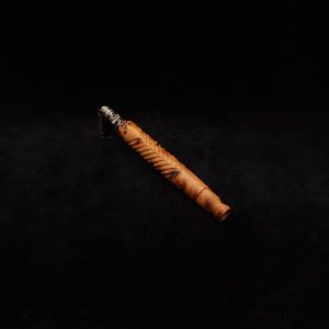 This image portrays Diagonal Slant Dynavap XL Premium Thuya Burl Stem + Matching Mouthpiece by Dovetail Woodwork.