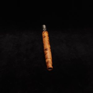 This image portrays Diagonal Slant Dynavap XL Premium Thuya Burl Stem + Matching Mouthpiece by Dovetail Woodwork.