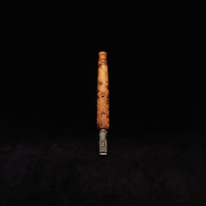 This image portrays Diagonal Slant Dynavap XL Premium Thuya Burl Stem + Matching Mouthpiece by Dovetail Woodwork.