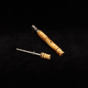 This image portrays Attenuated Dynavap XL Design Burl Stem + Matching Mouthpiece-NEW! by Dovetail Woodwork.