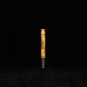 This image portrays Attenuated Dynavap XL Design Burl Stem + Matching Mouthpiece-NEW! by Dovetail Woodwork.