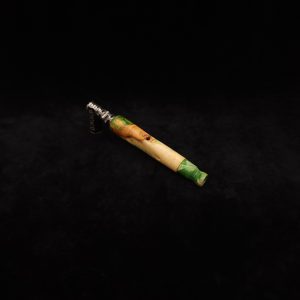 This image portrays Taper Gripped Dynavap Green Color Fade Stem + Matched Mouthpiece by Dovetail Woodwork.