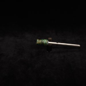 This image portrays Dynavap Spinning Mouthpiece-Blue/Teal Elm Burl by Dovetail Woodwork.