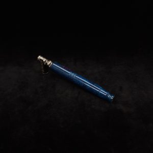 This image portrays Straight Taper Blurple Dynavap XL Hybrid Stem + Matched Mouthpiece by Dovetail Woodwork.