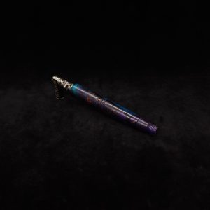 This image portrays Straight Taper Blurple Dynavap XL Hybrid Stem + Matched Mouthpiece by Dovetail Woodwork.