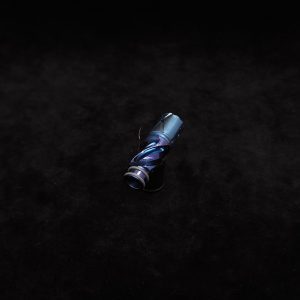 This image portrays Titanium Tip: HELIX-Cobalt Blue Anodized by Dovetail Woodwork.