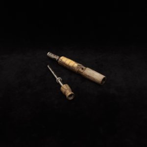 This image portrays Shield Dynavap XL Stem + Book-Matched Mouthpiece-NEW! by Dovetail Woodwork.