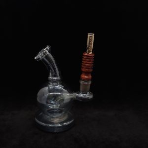 This image portrays Dynavap 14mm WPA Stem-S.S. Metal Core-Finned/Manzanita Burl-NEW! by Dovetail Woodwork.